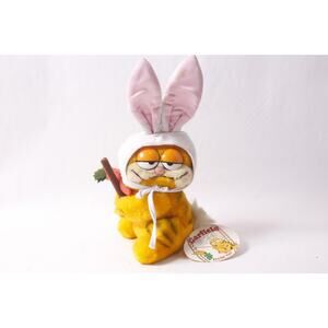 1981 Dakin Garfield Easter Bunny Plush Vintage Holiday Decor FLAW ~260317-WH 990